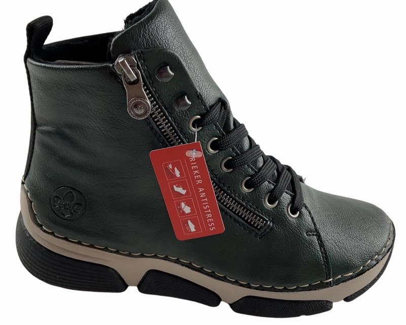Rieker Damen Schnrstiefel 45920-54 Dunkelgrn Stulpen Für Stiefel
