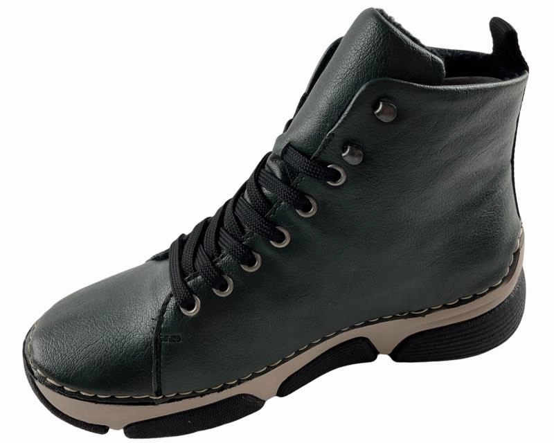 Giudici Stiefel Rieker Damen Schnrstiefel 45920-54 Dunkelgrn
