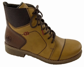 Stiefel Bis Minus 40 Grad Rieker Damen Schnrstiefel 73522-68 Kunstleder Gelb