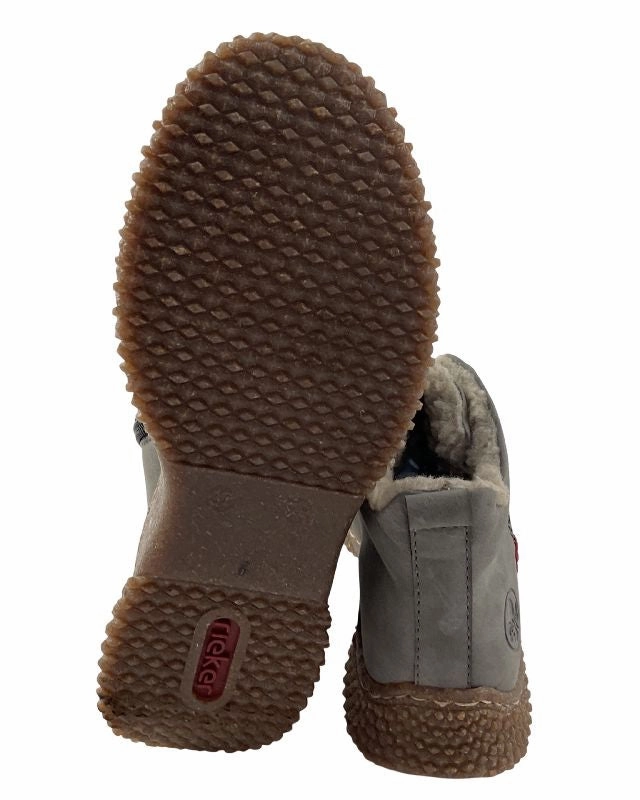 Rieker Damen Schnrstiefel  Y8414-42 Grau Warmfutter Weite G Stiefel