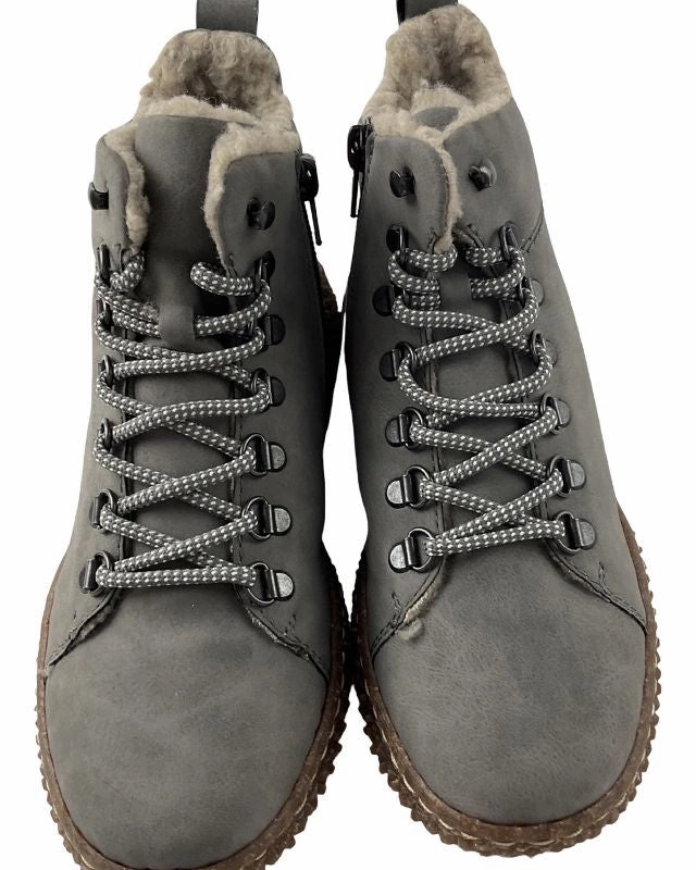Rieker Damen Schnrstiefel  Y8414-42 Grau Warmfutter Baldan Stiefel