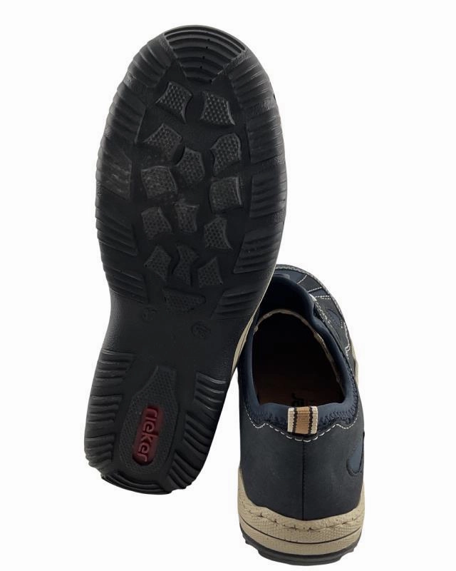 Rieker Damen Slipper L00551-14 Blau Kunstleder Wechselbare Einlegesohle Sneaker : Sale Amazon