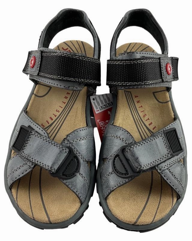 Biostep Sandalen Rieker Damen Trekkingsandalen 68851-14 blaugrau Kunstleder