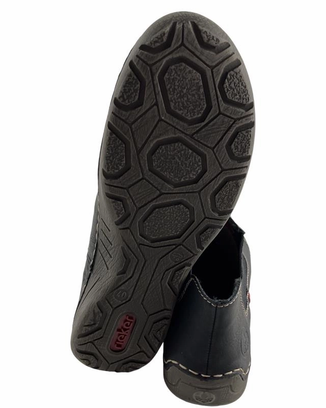 Rieker DamenChelsea Boots 52590-01 graphitschwarz 5 Cm Absatz Stiefel