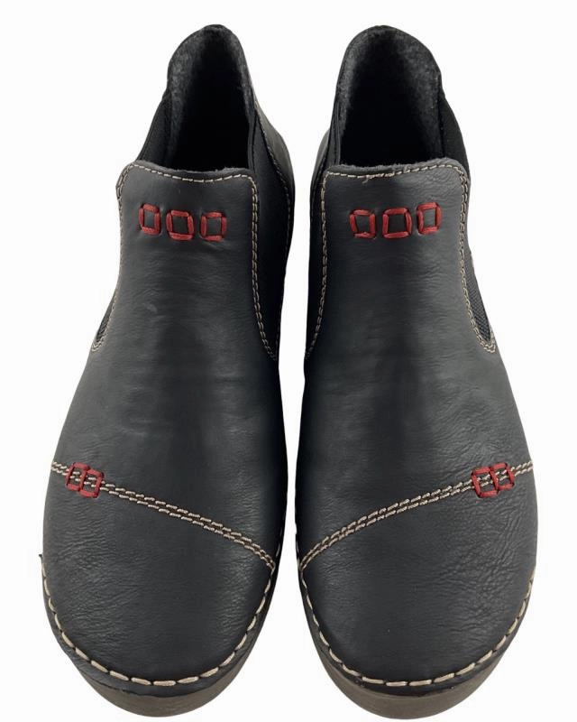 Stiefel 2024 Trend Rieker DamenChelsea Boots 52590-01 graphitschwarz