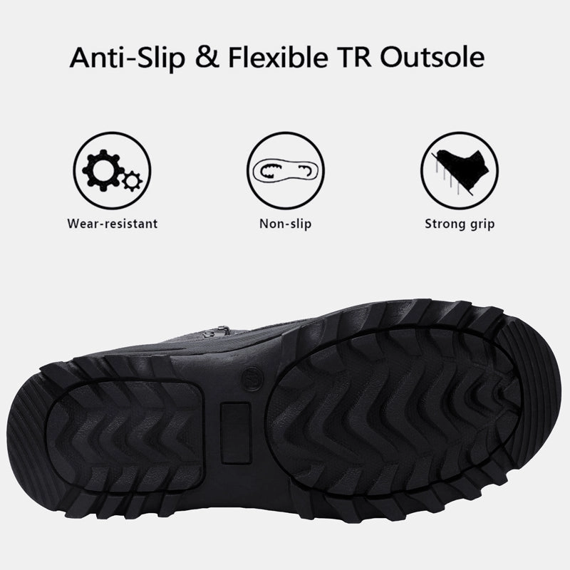 riemot Damen Winterstiefel Wasserdichte Sohle Schwarz Schneestiefel Regenfeste Winterstiefel