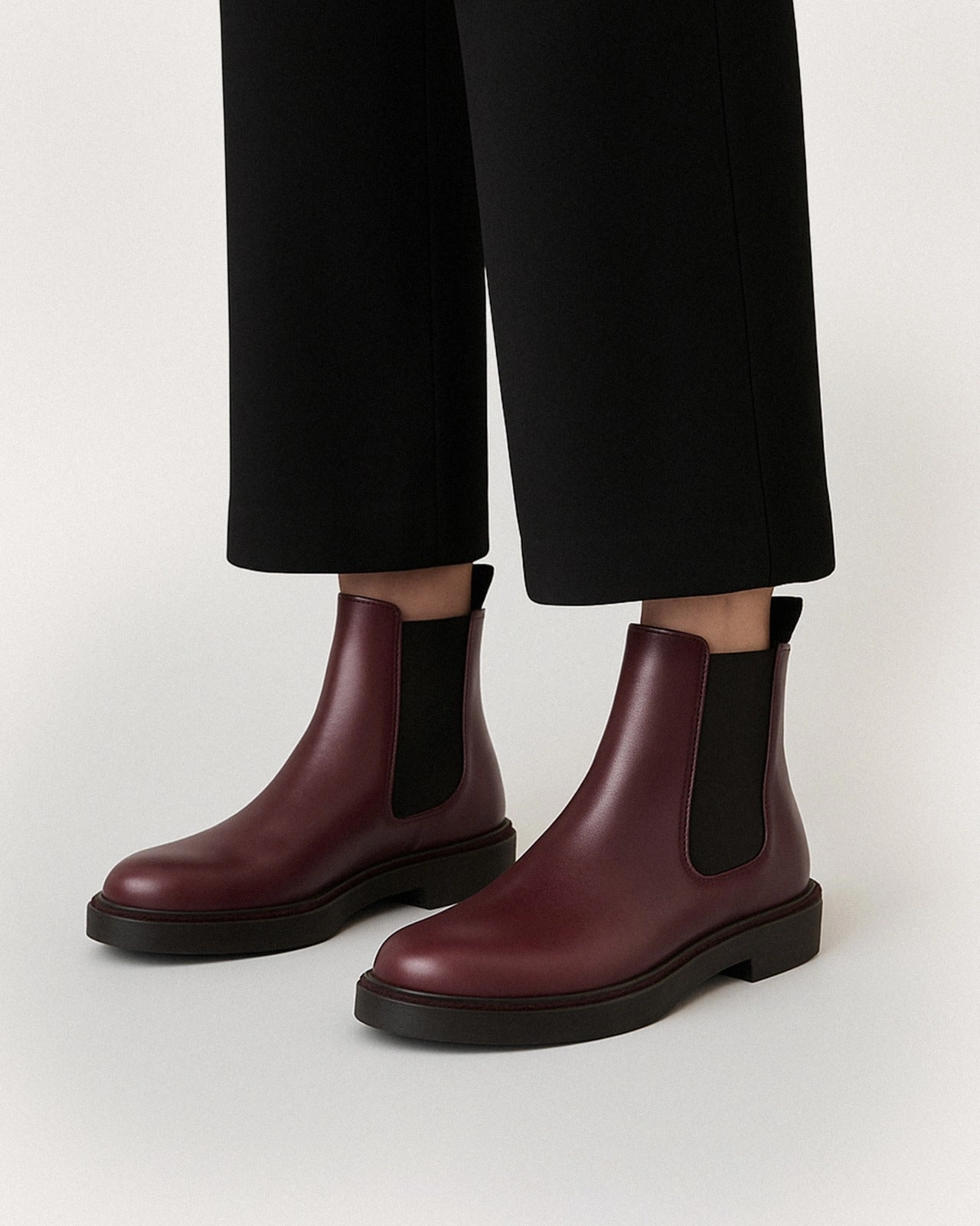 Stivaletti Verona bordeaux con elastico, vegani ecologici Vai Chelsea Boots