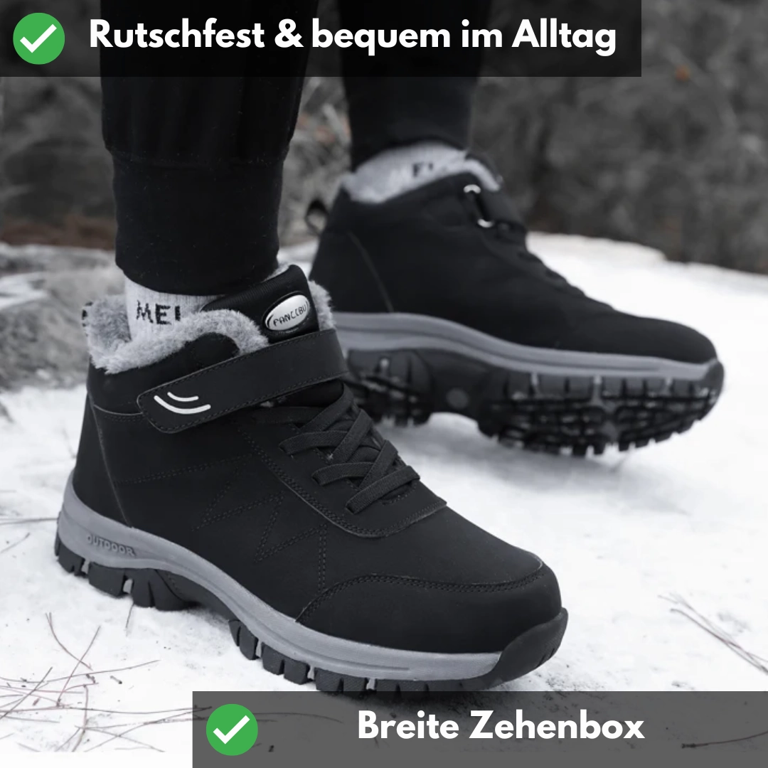 Leder Stiefel Pflegen Ergonomischer Klettverschluss-Stiefel mit grozgigem Zehen- und Fersenbereich - OrthoRelief