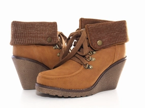 Ftg Sicherheitsschuhe Erfahrungen Damen Keilabsatz Stiefelette warm gefttert Camel # 007