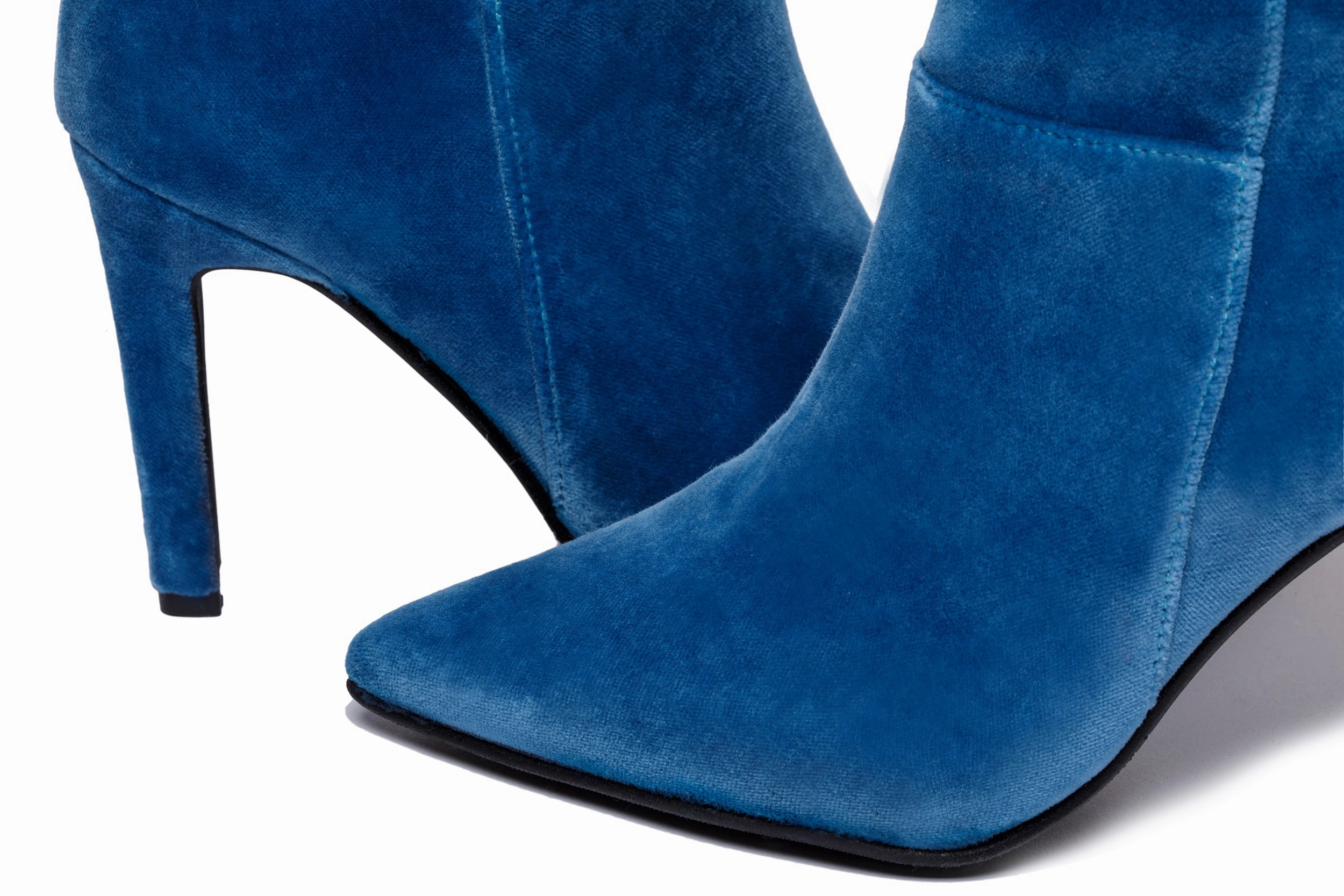 ROSE HIGH HEELS BOOTS VELVET BLUE Size 10 High Heels