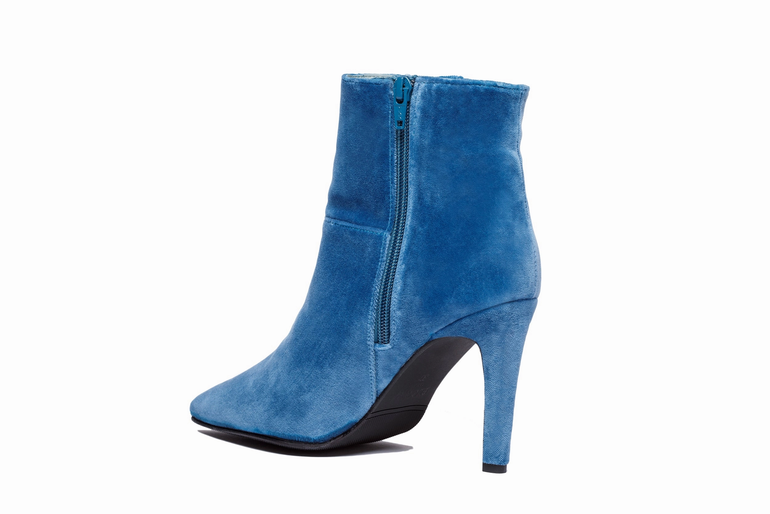 ROSE HIGH HEELS BOOTS VELVET BLUE High Heels With Pearls