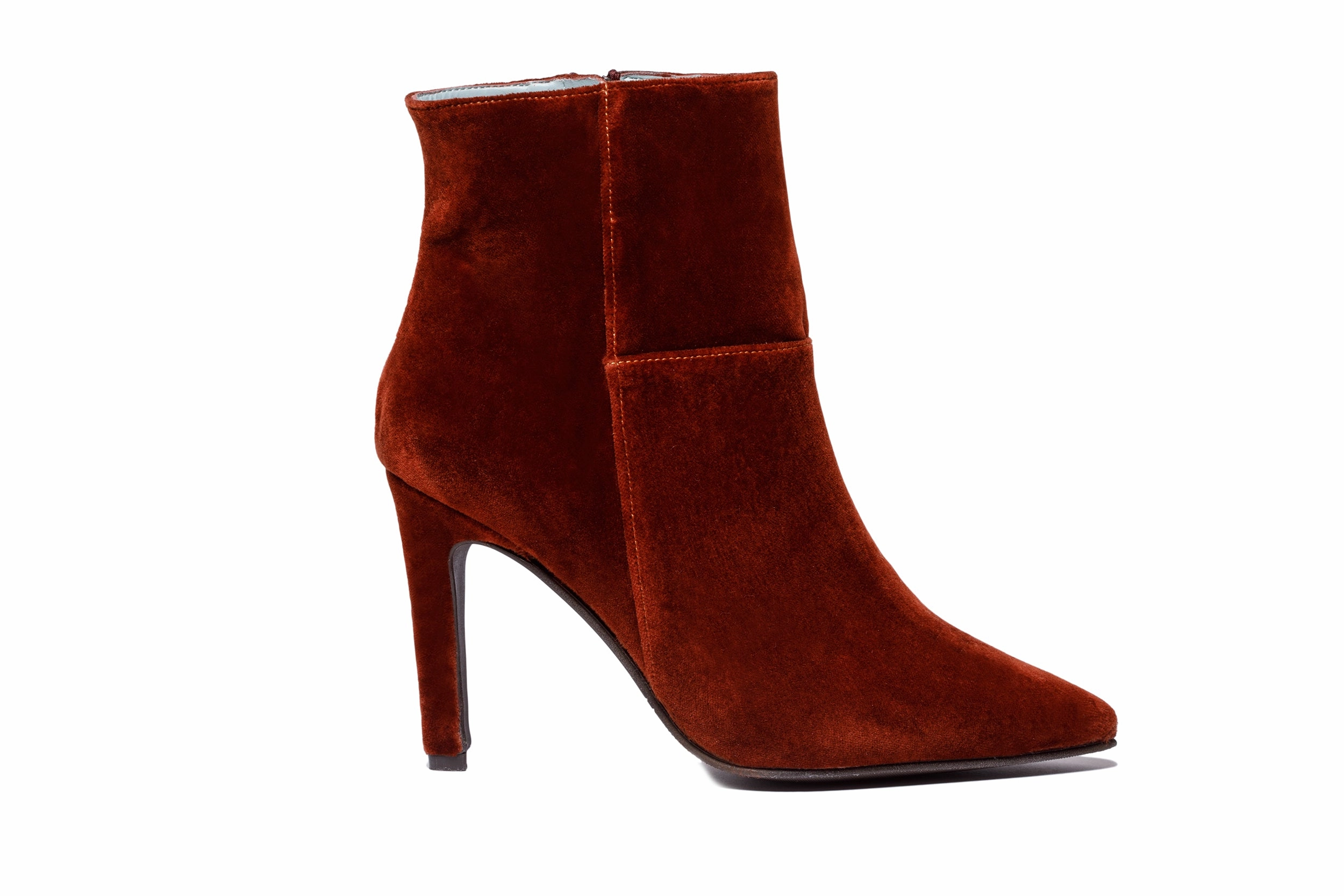 ROSE HIGH HEELS BOOTS VELVET RUST High Heels In Car