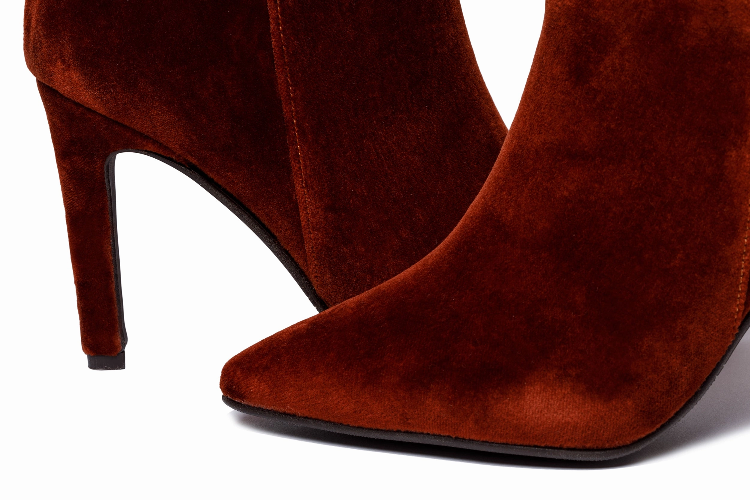 Strapse ROSE HIGH HEELS BOOTS VELVET RUST
