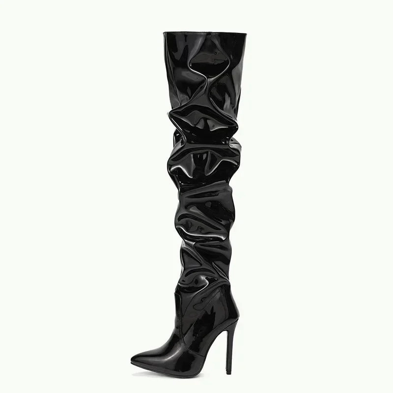 Sabrina | Elegante Overknee Stiefel aus Leder Stiefel Für Hallux Valgus