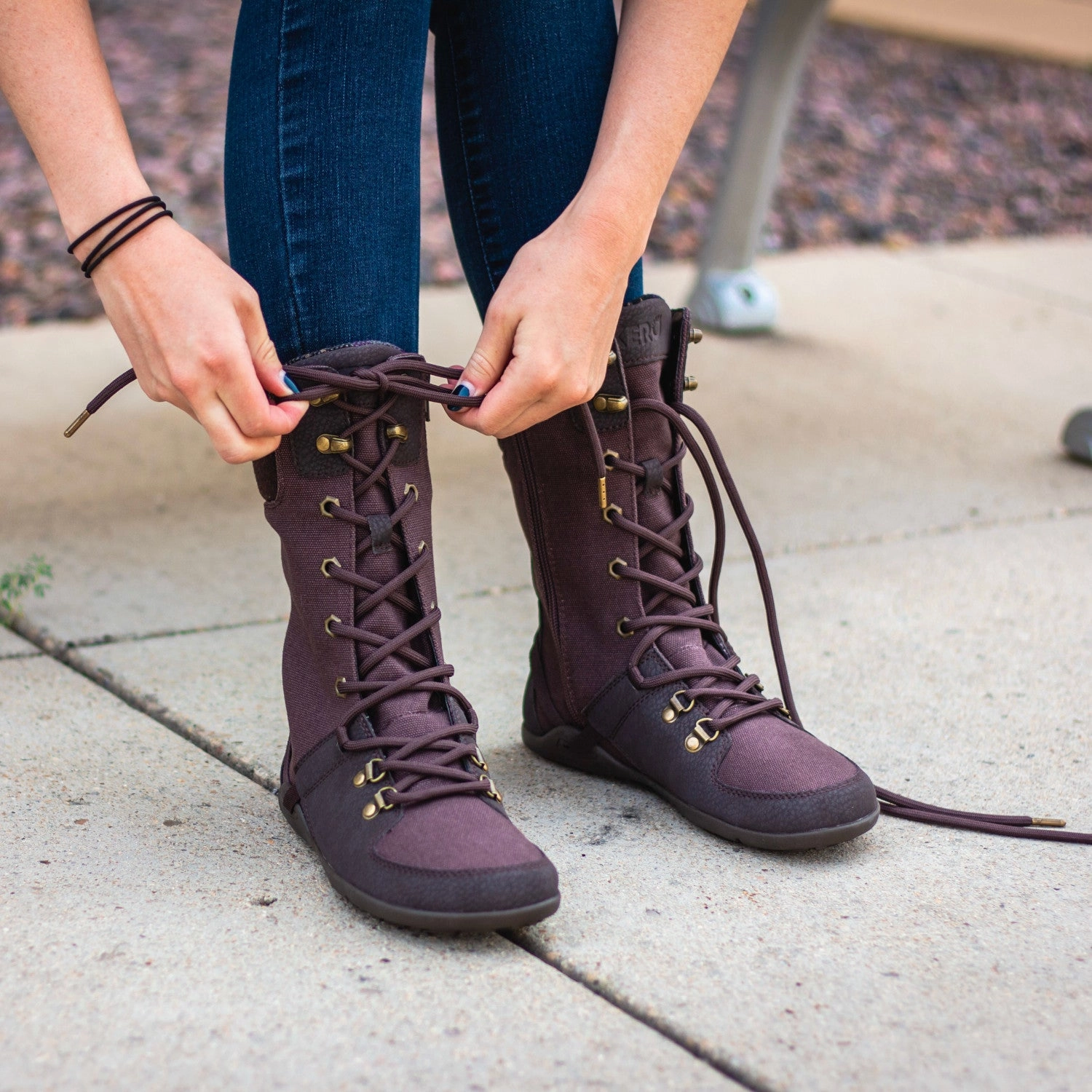 Xero Shoes Mika - braun/lila (Restposten) Winterstiefel Mädchen 33 Wasserdicht