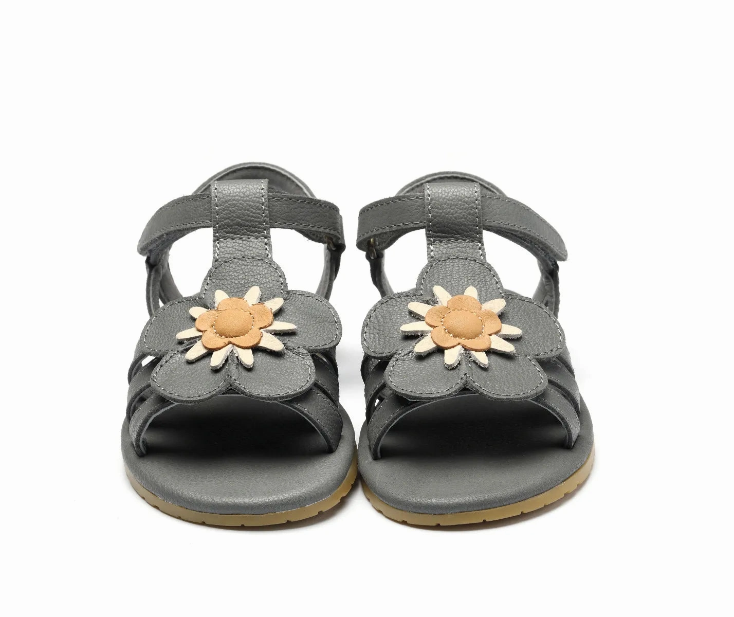 Sandale Iles Fields | Forget Me Not in Petrol Leather mit Blume Sandalen Gute Qualität