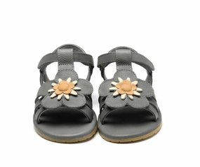 Sandale Iles Fields | Forget Me Not in Petrol Leather mit Blume Sandalen Gr 46