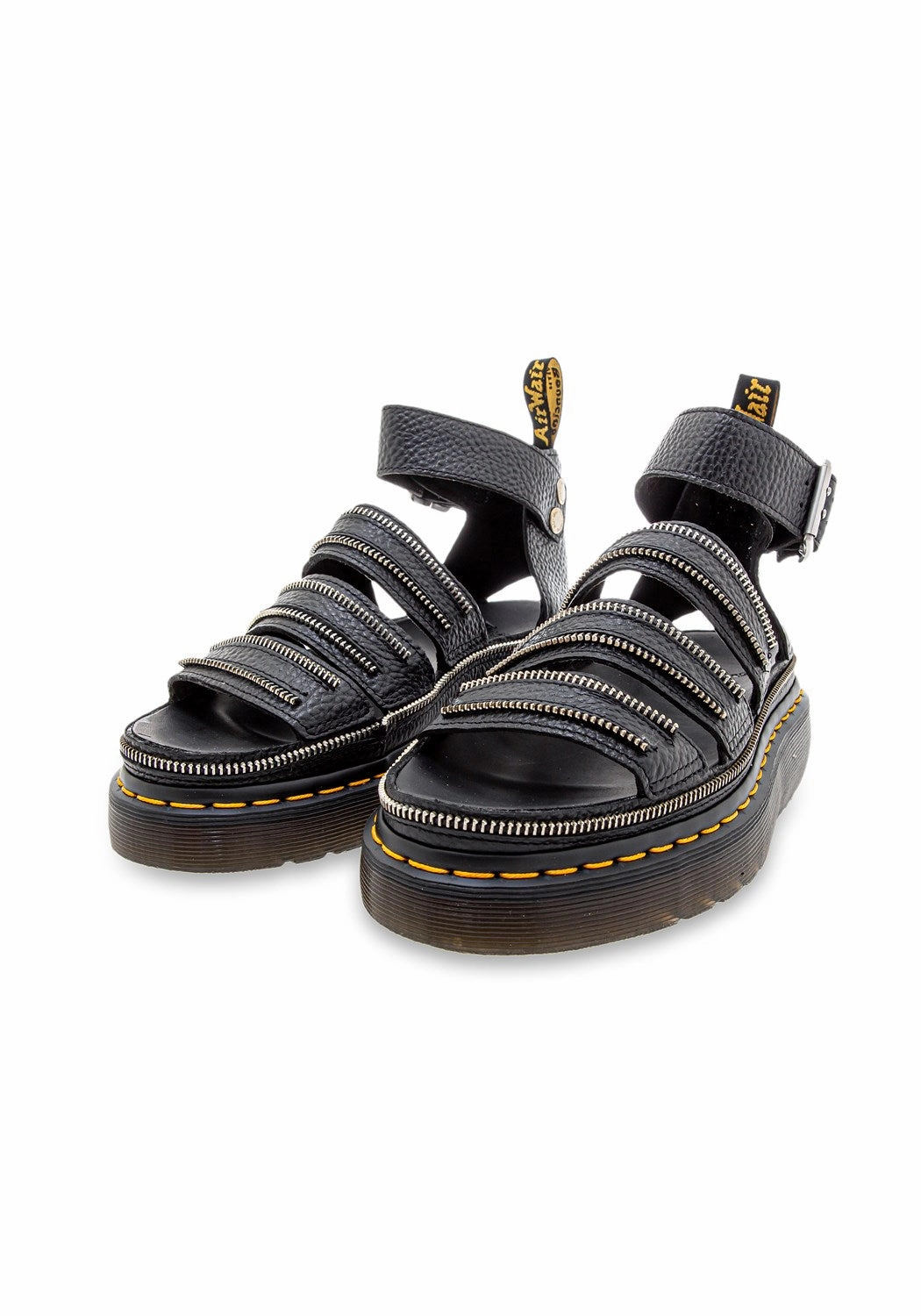 Clarissa II Quad Hdw Black Milled Nappa Sandalen Mit Wechselbarem Aufsatz