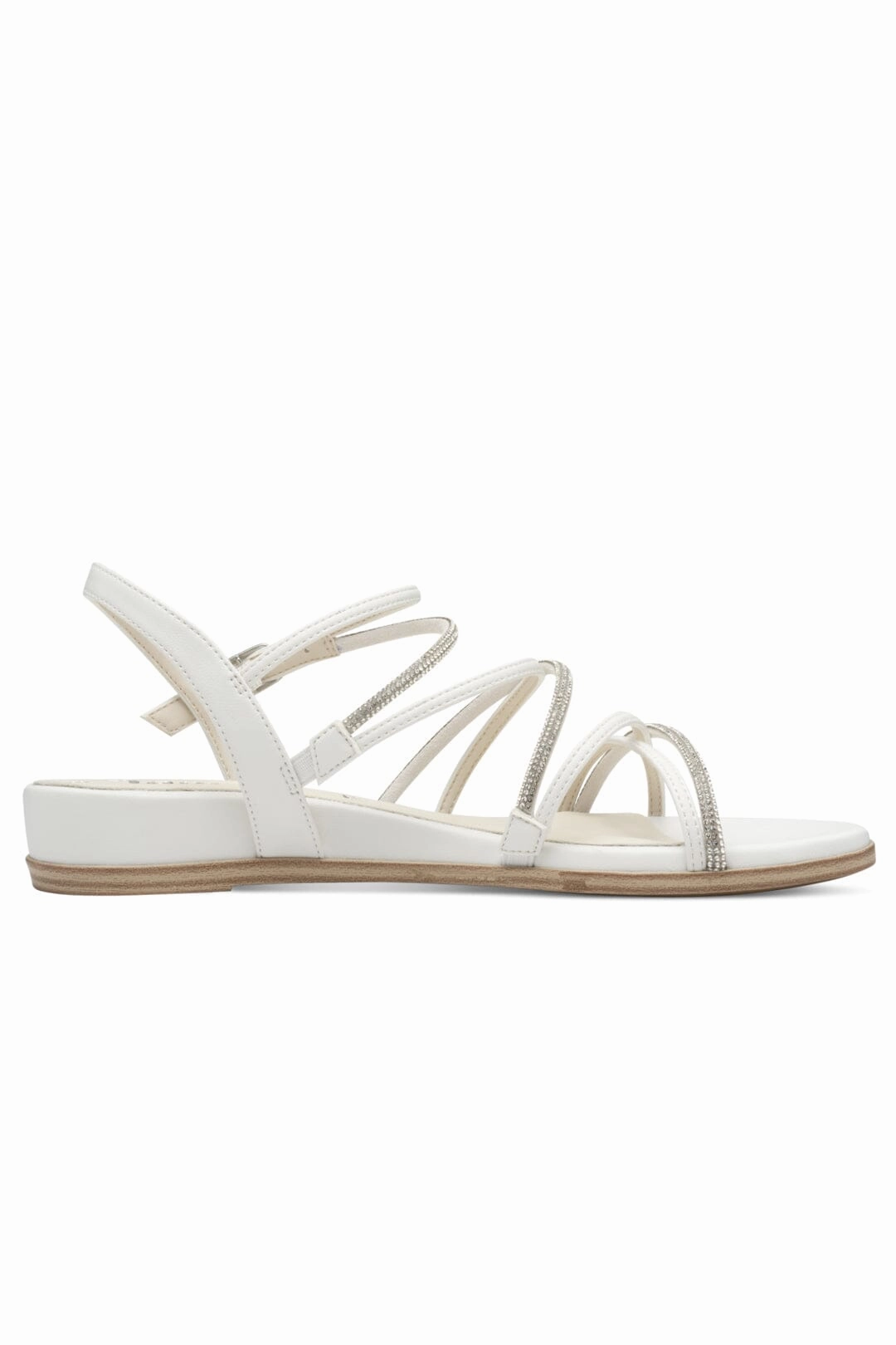 Sandalen Gesteppt Weie Sandalen mit Verzierung  Tamaris