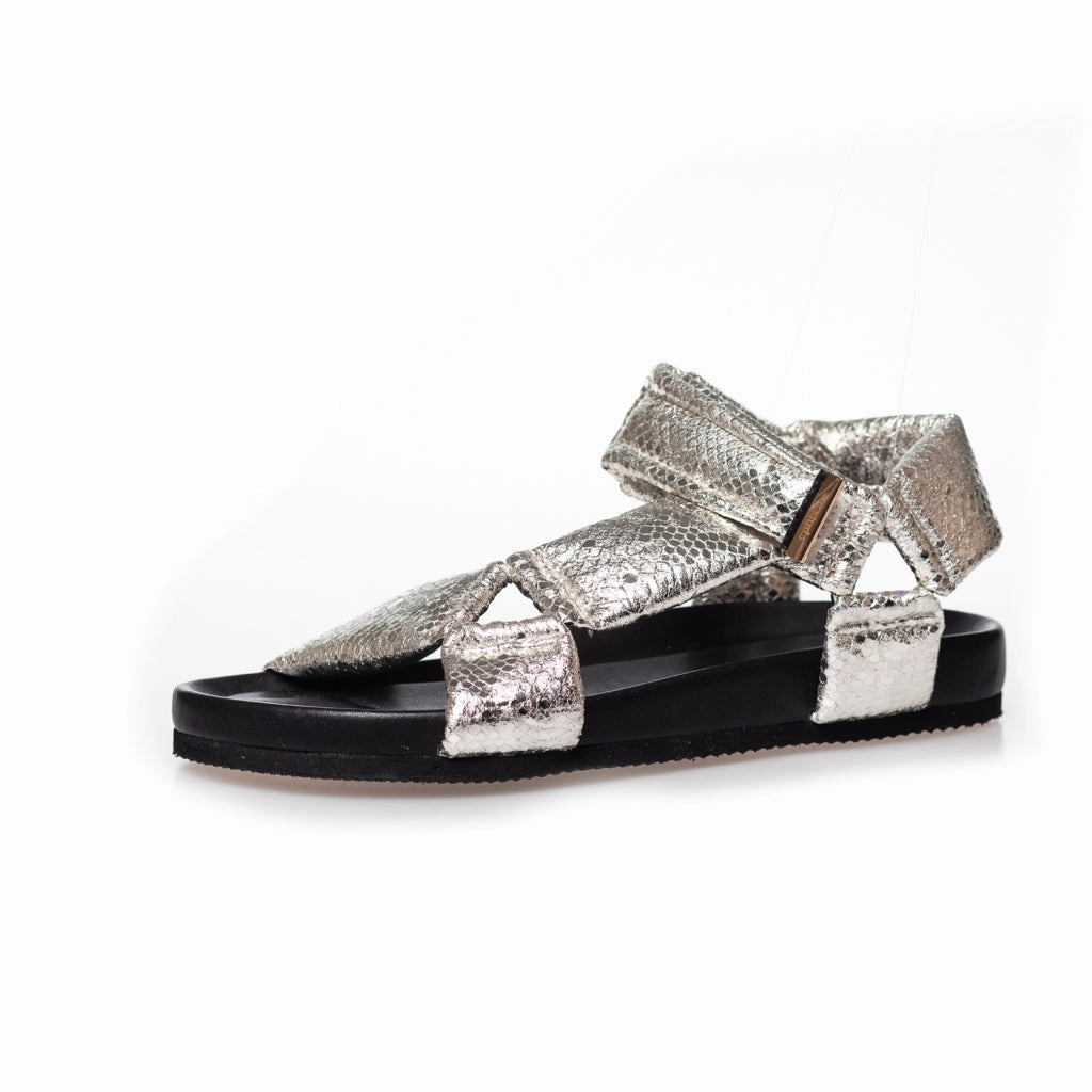 CARRIE MOON - Silver Snake Sandalen Aus Gummi