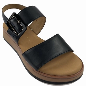 Sandalen Flach Plateau Gabor Comfort Damen Sandalen 22.744.57 Schwarz