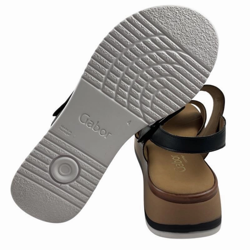 Gabor Comfort Damen Sandalen 22.744.57 Schwarz Sandalen Mit Flacher Plateausohle