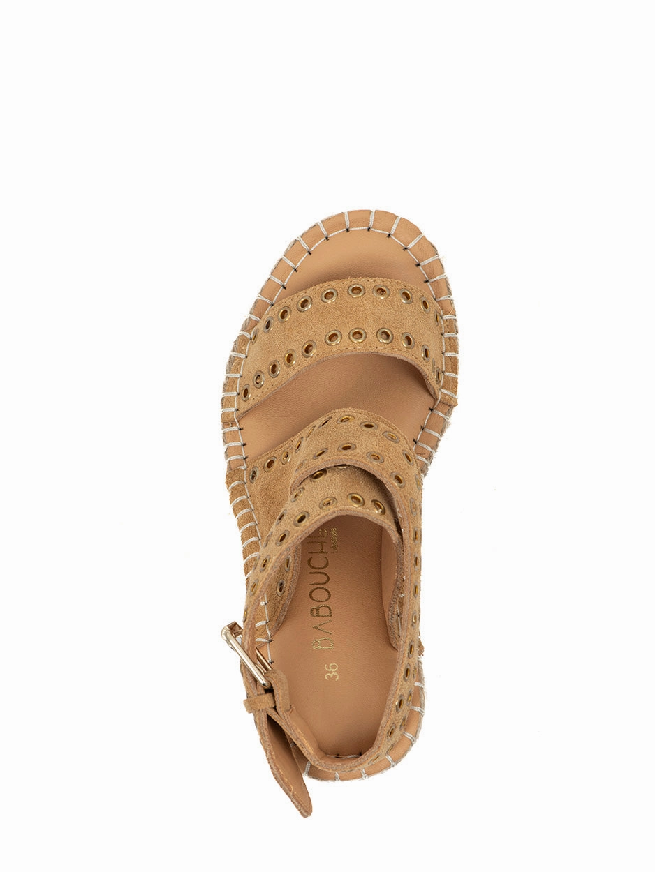 Avi | Espadrilles Sleehak Camel Sandalen Beerdigung