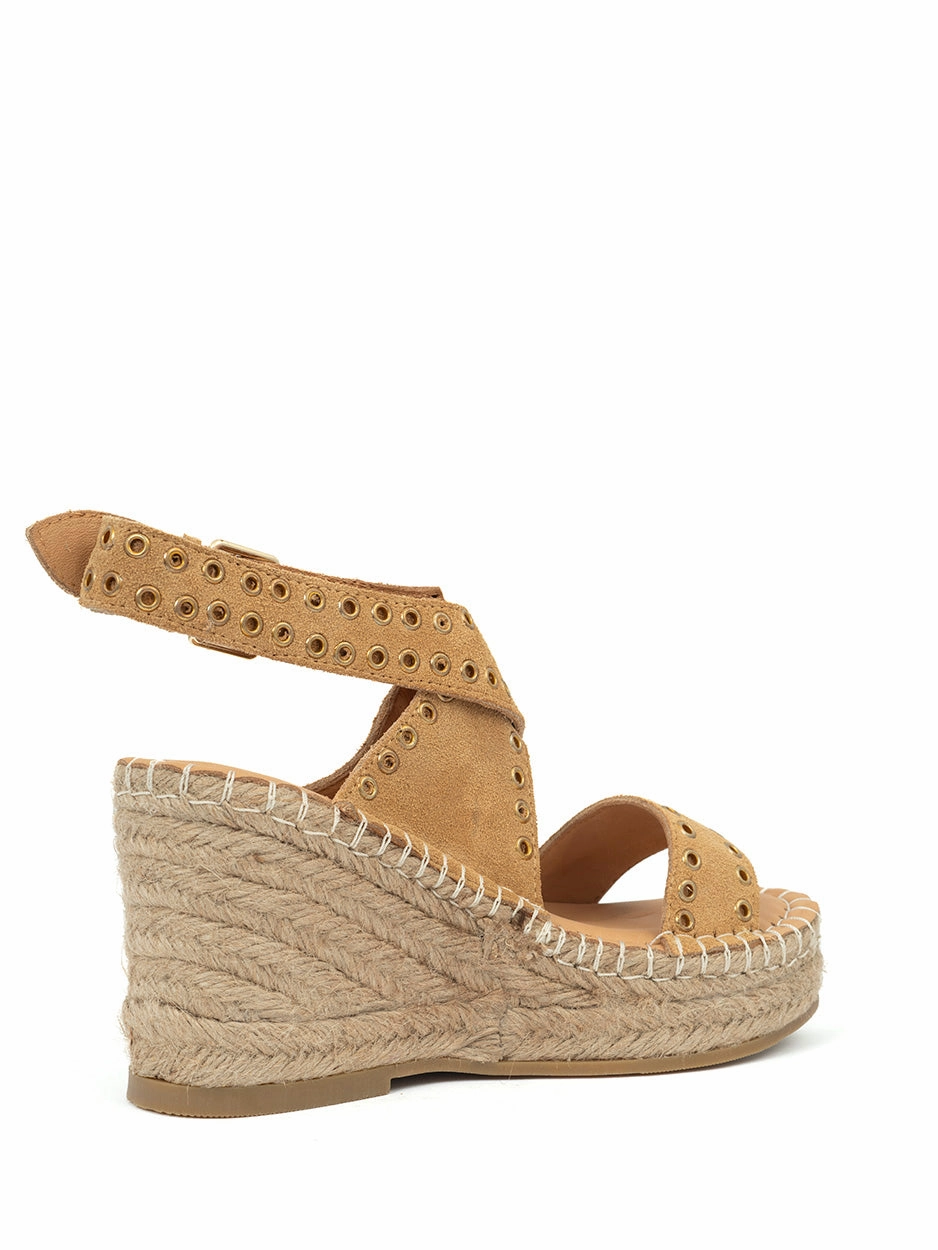 Sandalen Ziegenleder Avi | Espadrilles Sleehak Camel