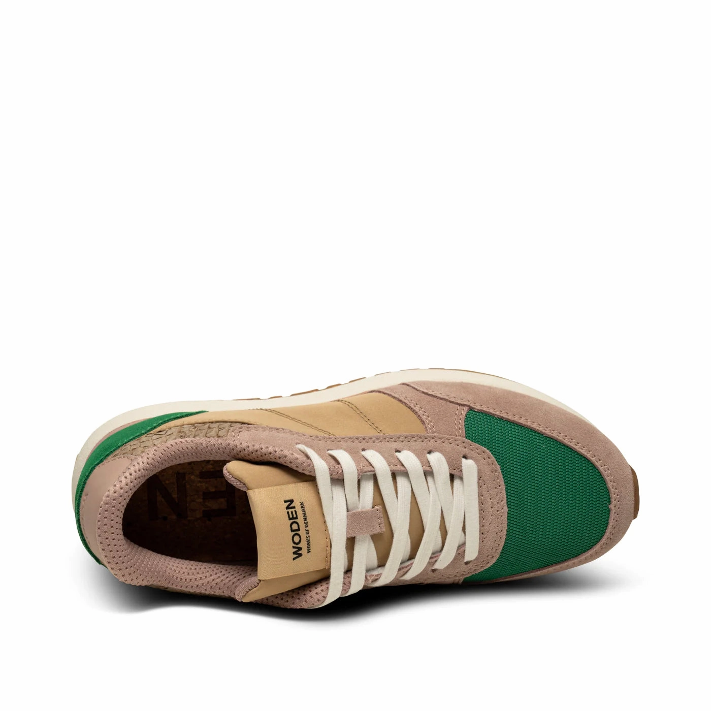Clean Sneaker White Woden Ronja Basil Multi