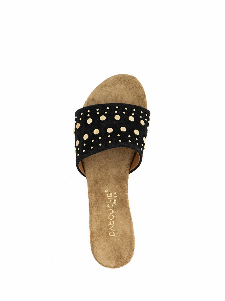 Sanne | Slipper Zwart Kork Sandalen