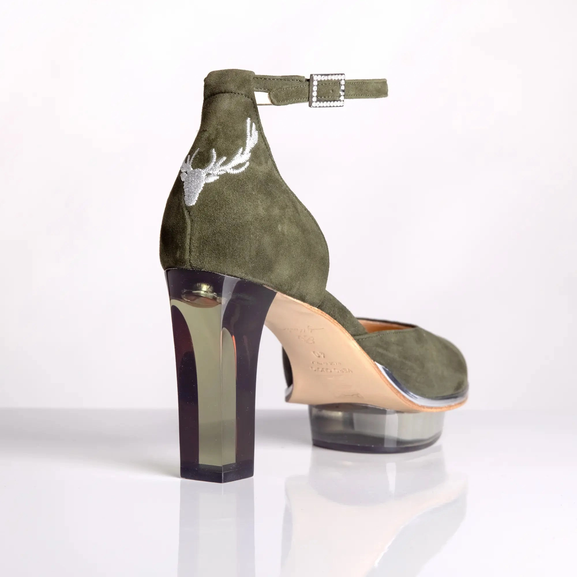 SAPHIRIS Closetoe Riemchenpumps Dirndlschuhe grn Ankle Boots Grau 40