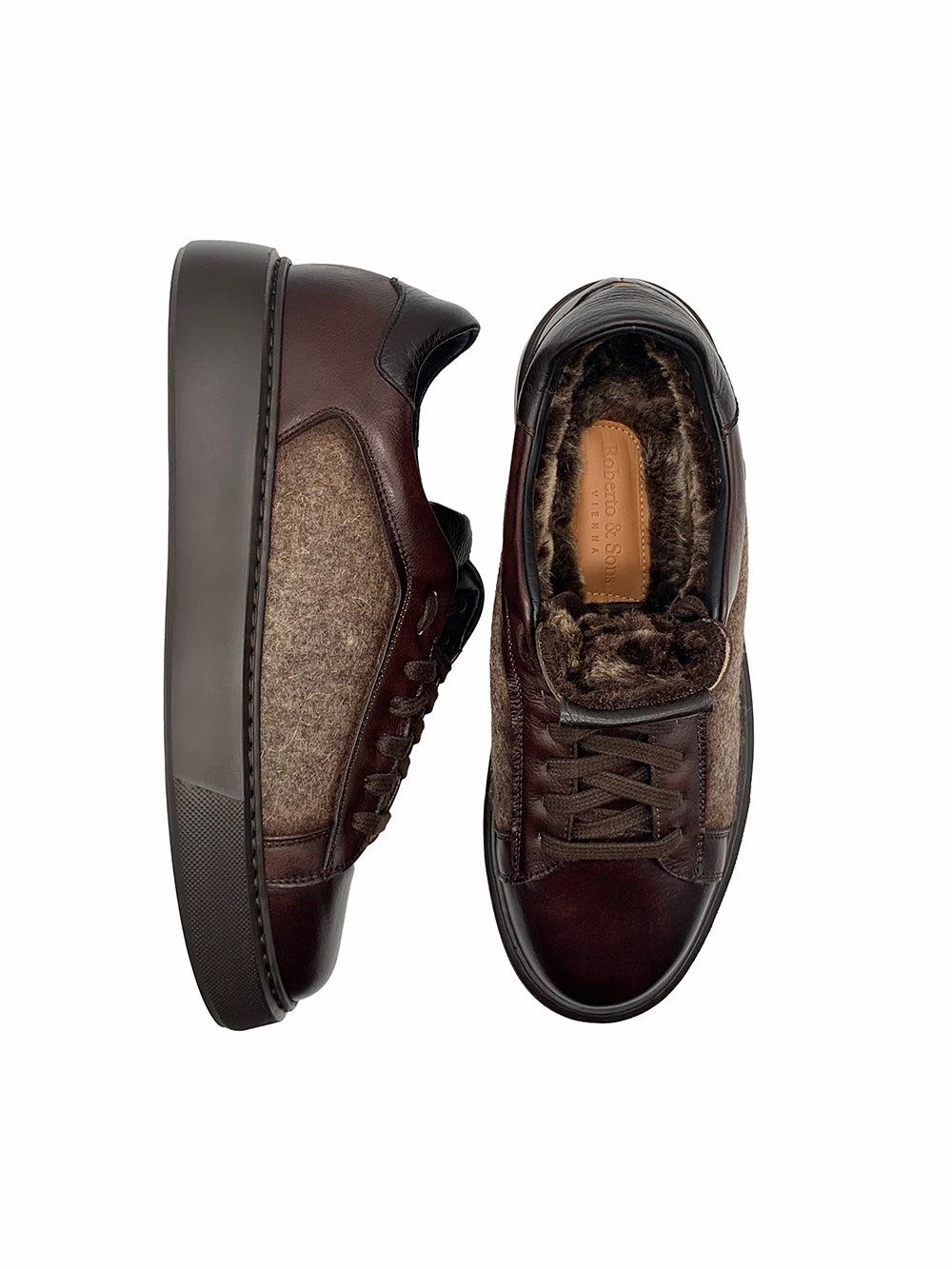 Ballet Flat Sneaker Herrenschuh Madrid - Kalbsleder Braun ( Lammfell Edition )