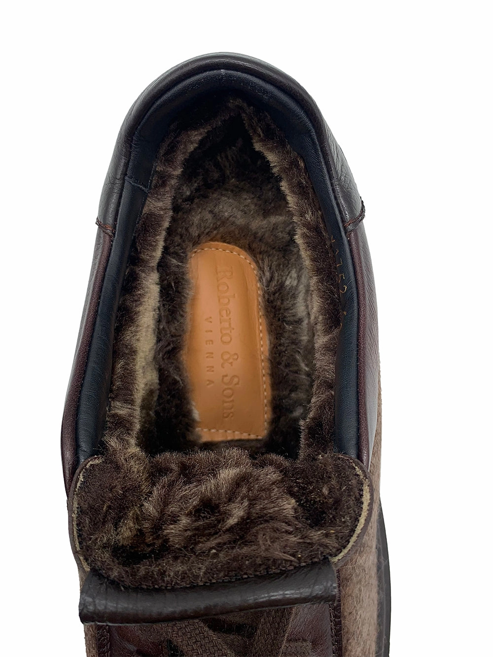 Herrenschuh Madrid - Kalbsleder Braun ( Lammfell Edition ) Sneaker 80s