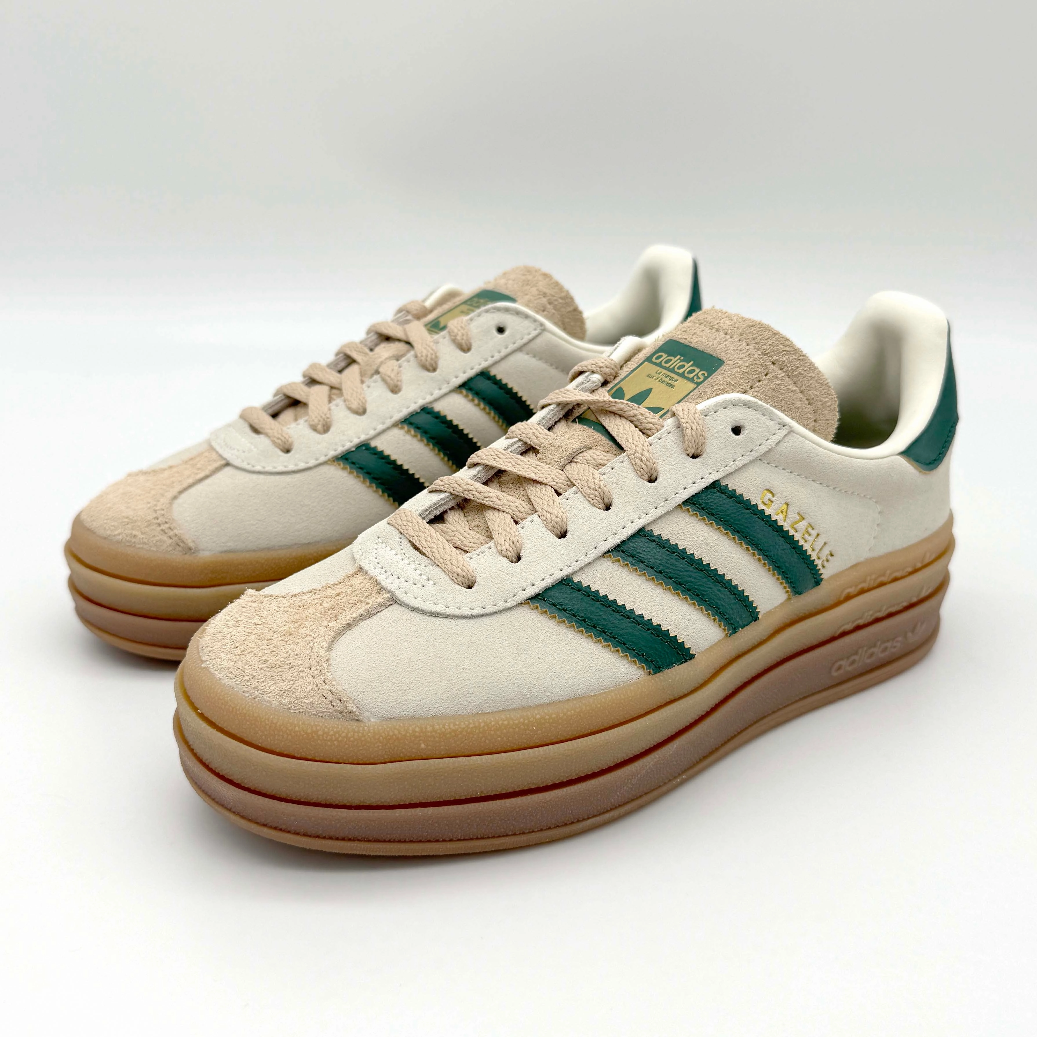 Adidas Gazelle Bold Magic Beige Collegiate Green Sneaker Weiß Neue Kollektion