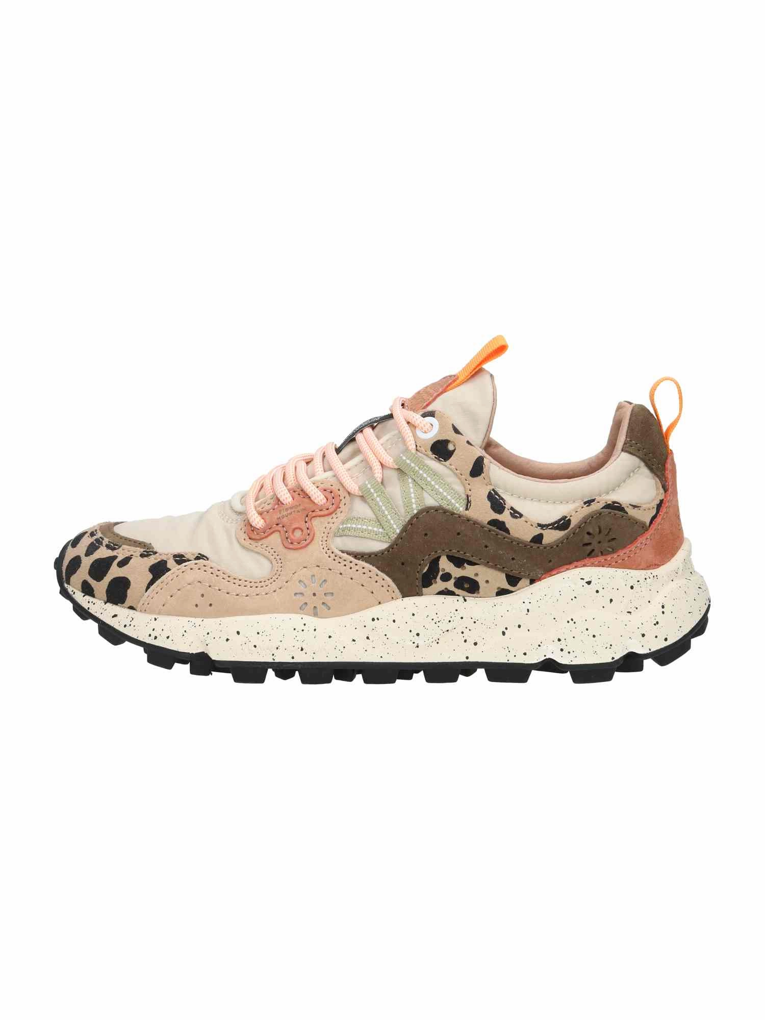 Yamano 3 Uni Suede/Print/Nylon beige-milk-light brown Sneaker Mit Brauner Sohle