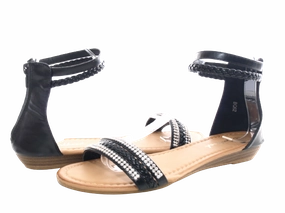 Damen  Sandalen Sommerschuhe Sandaletten Black # 62 Sandalen Made In Germany