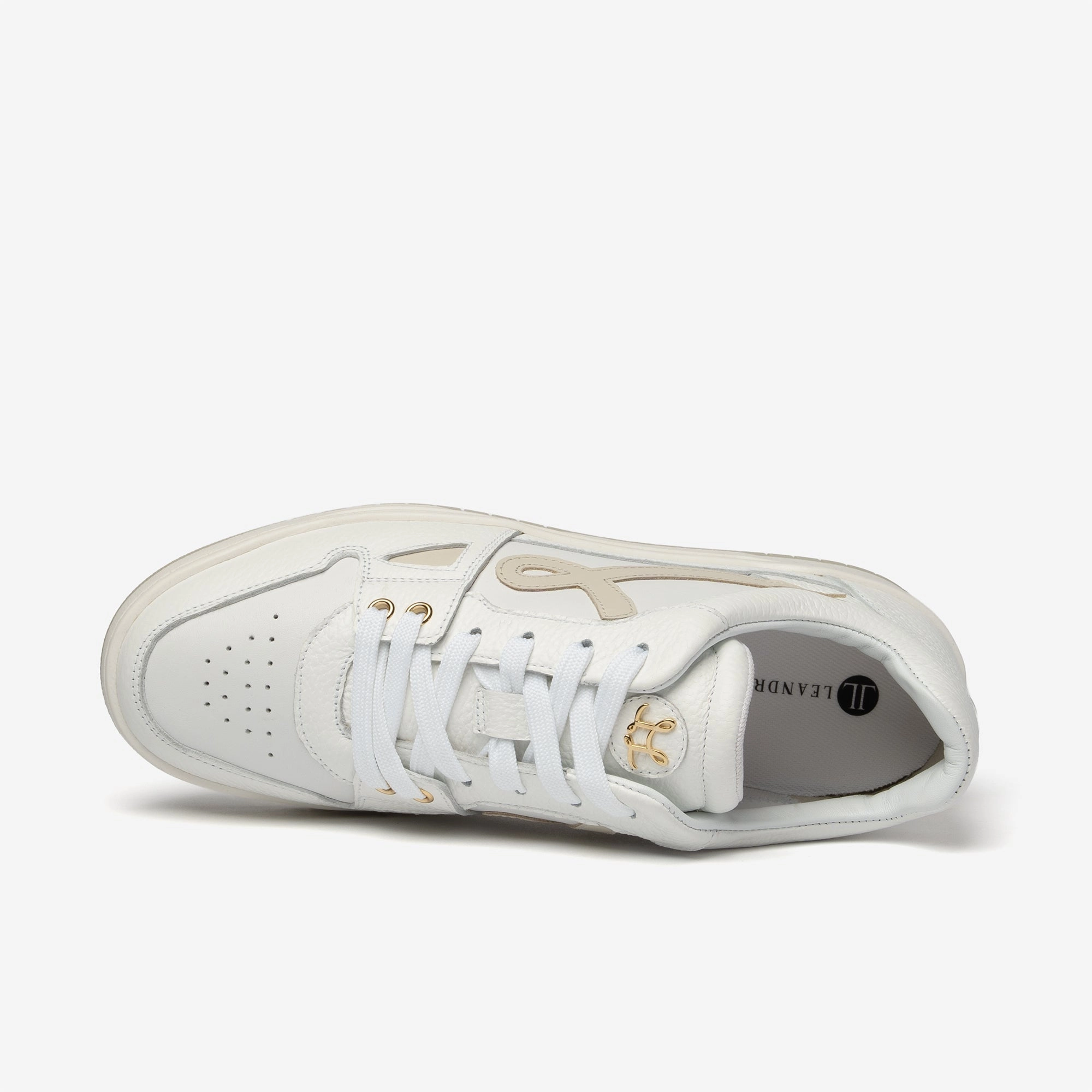 PRE ORDER - Low Top - Jaq - White Beige Chestnut Sneaker
