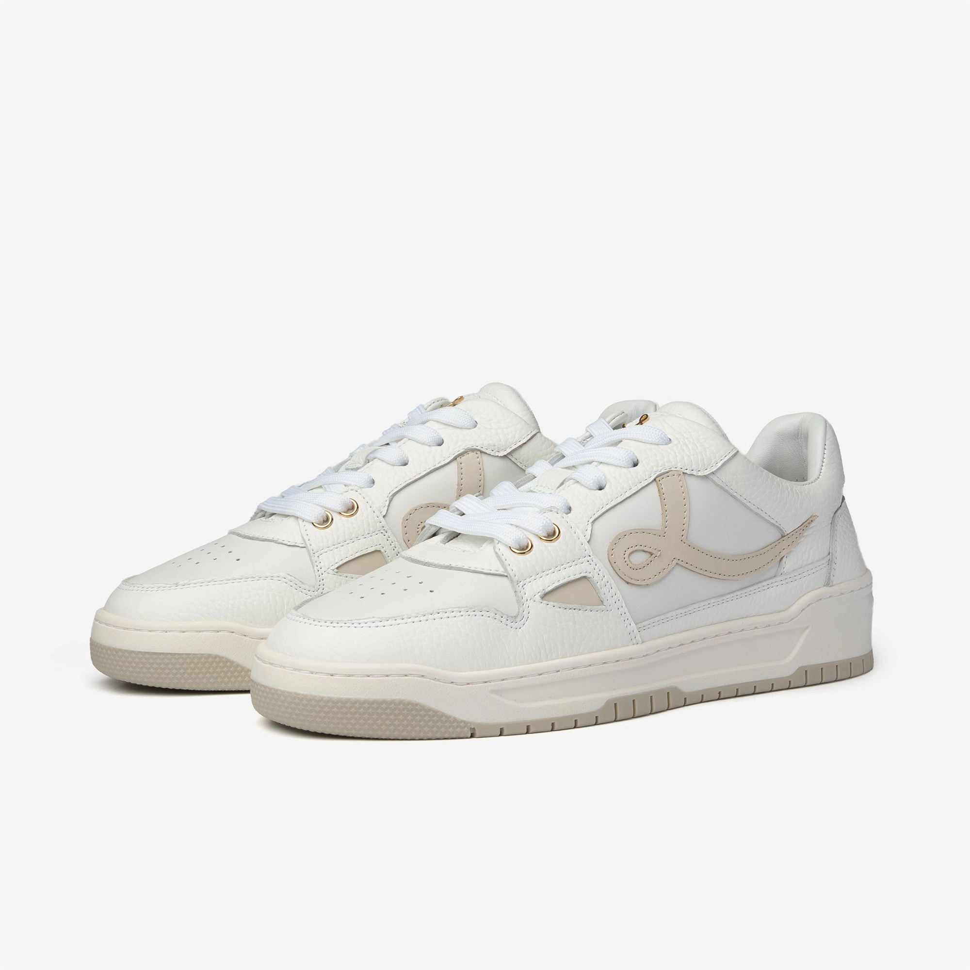 PRE ORDER - Low Top - Jaq - White Beige Sneaker Pflegen