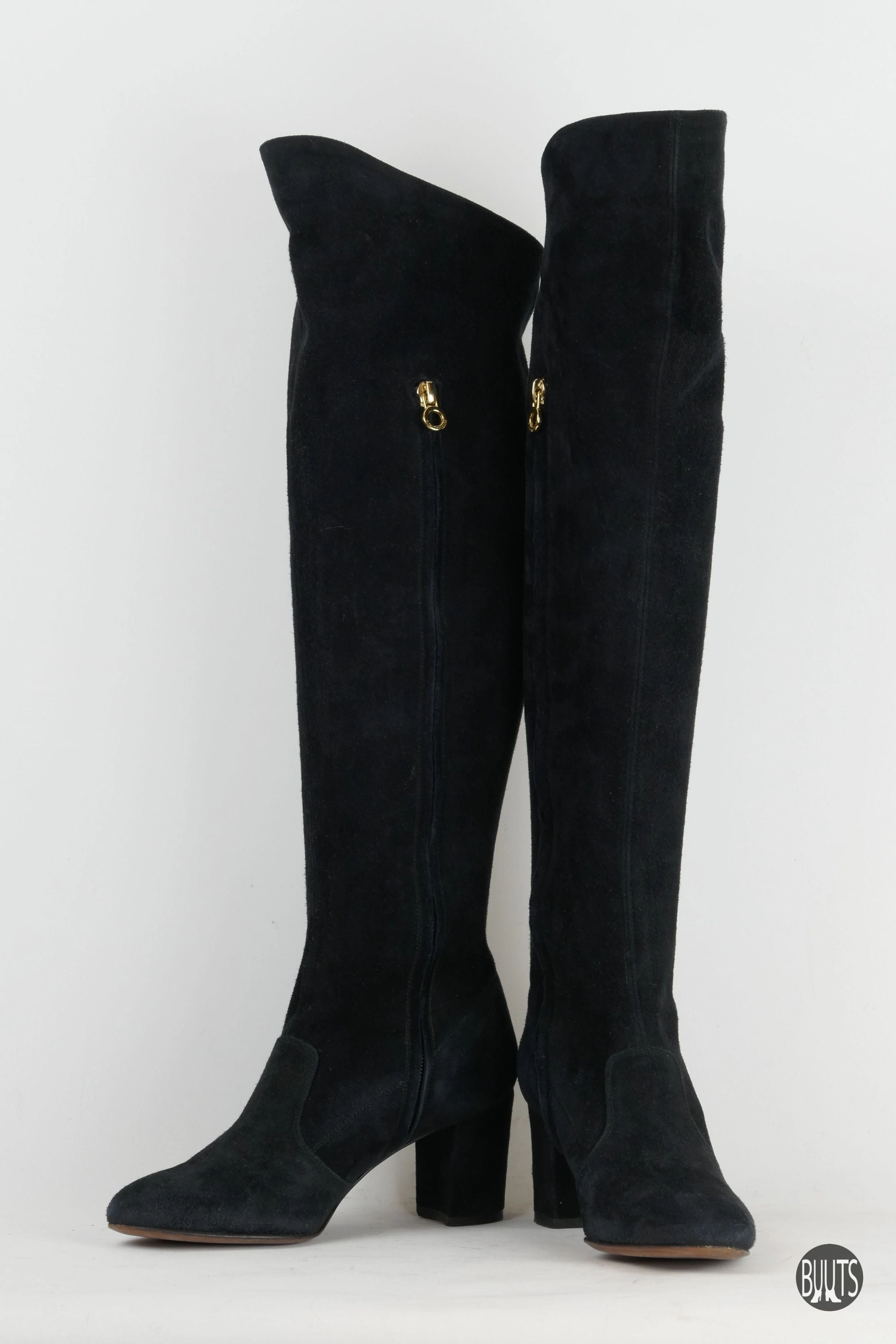 Stiefel Wildleder schwarz Enger Schaft Stiefel