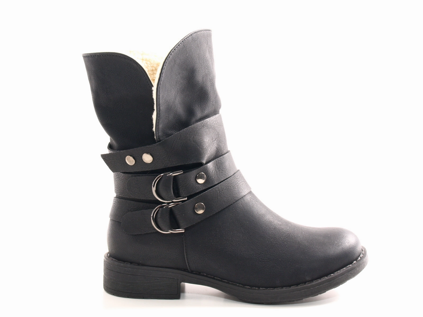 Damen Stiefeletten Boots Outdoor Winterboots warm gefttert Black # 051 Ankle Boots Leder As 98