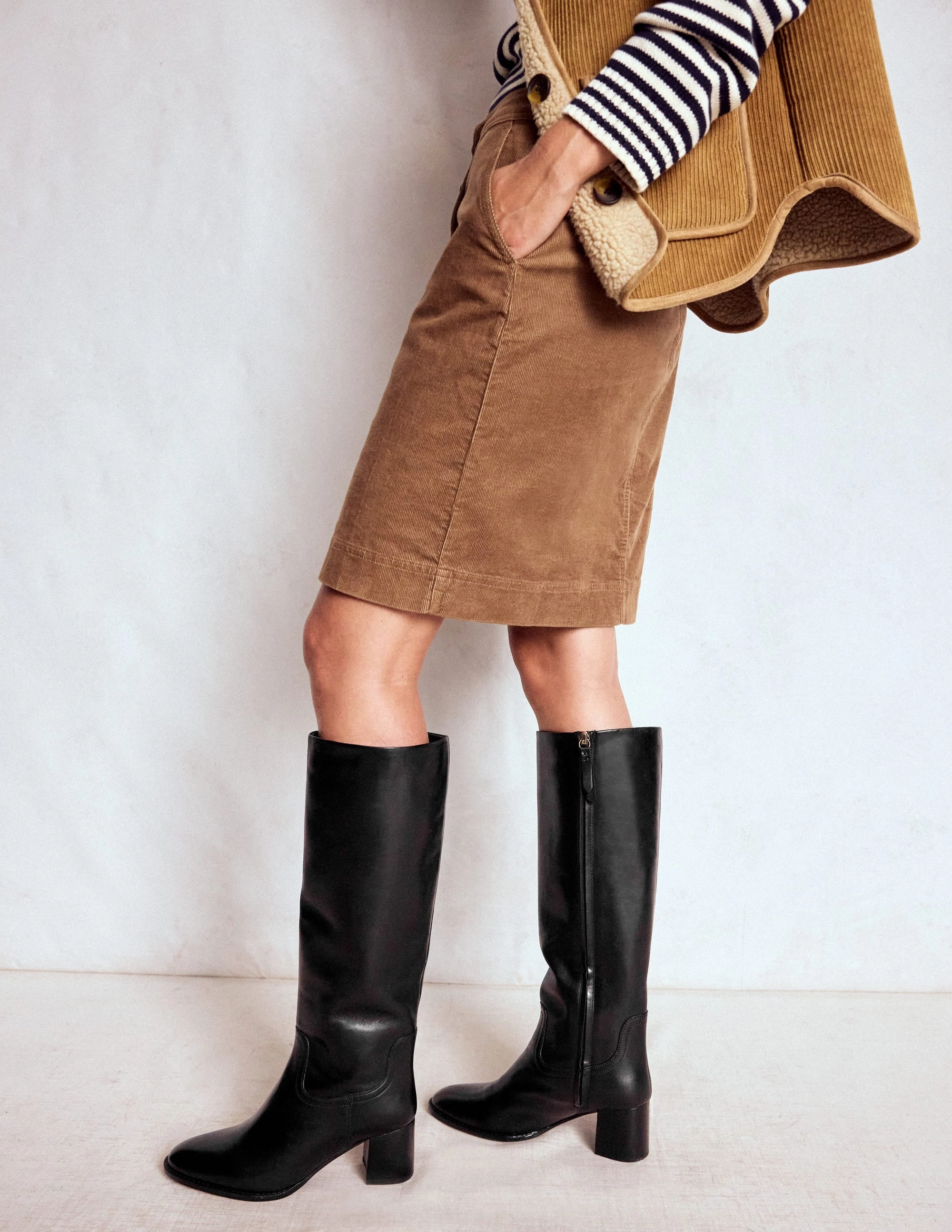 Skye Elegante, kniehohe Stiefel-Schwarz Stiefel Twister