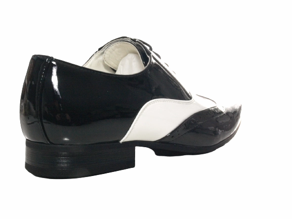 Sicherheitsschuhe Für Kfz Mechatroniker Herren Business Designer Halbschuhe Anzug Schuhe Abendschuhe Lack Optik Black / White # 211-3