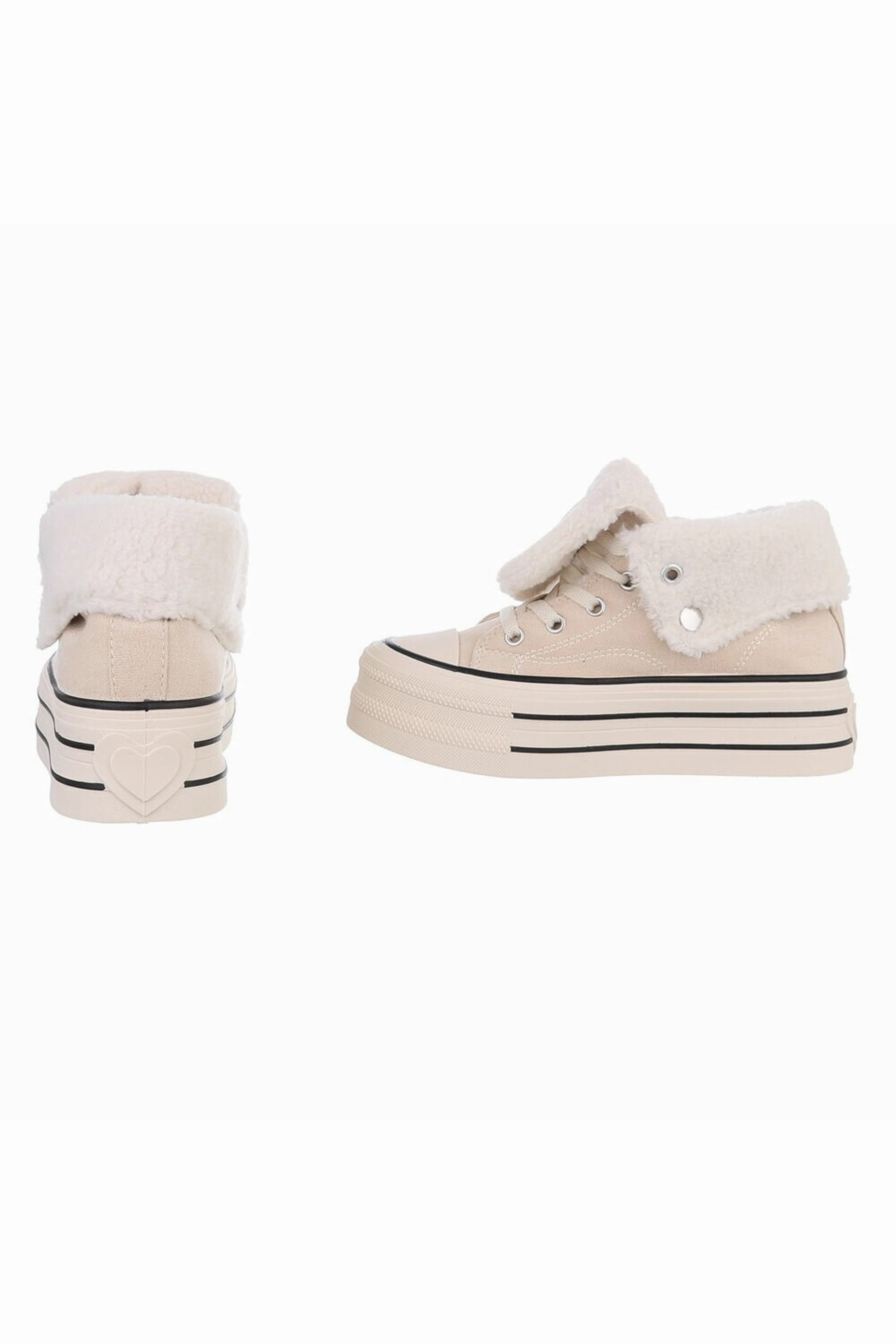 Alice Weidel Sneaker High Plateau Sneaker mit Teddyfell, beige