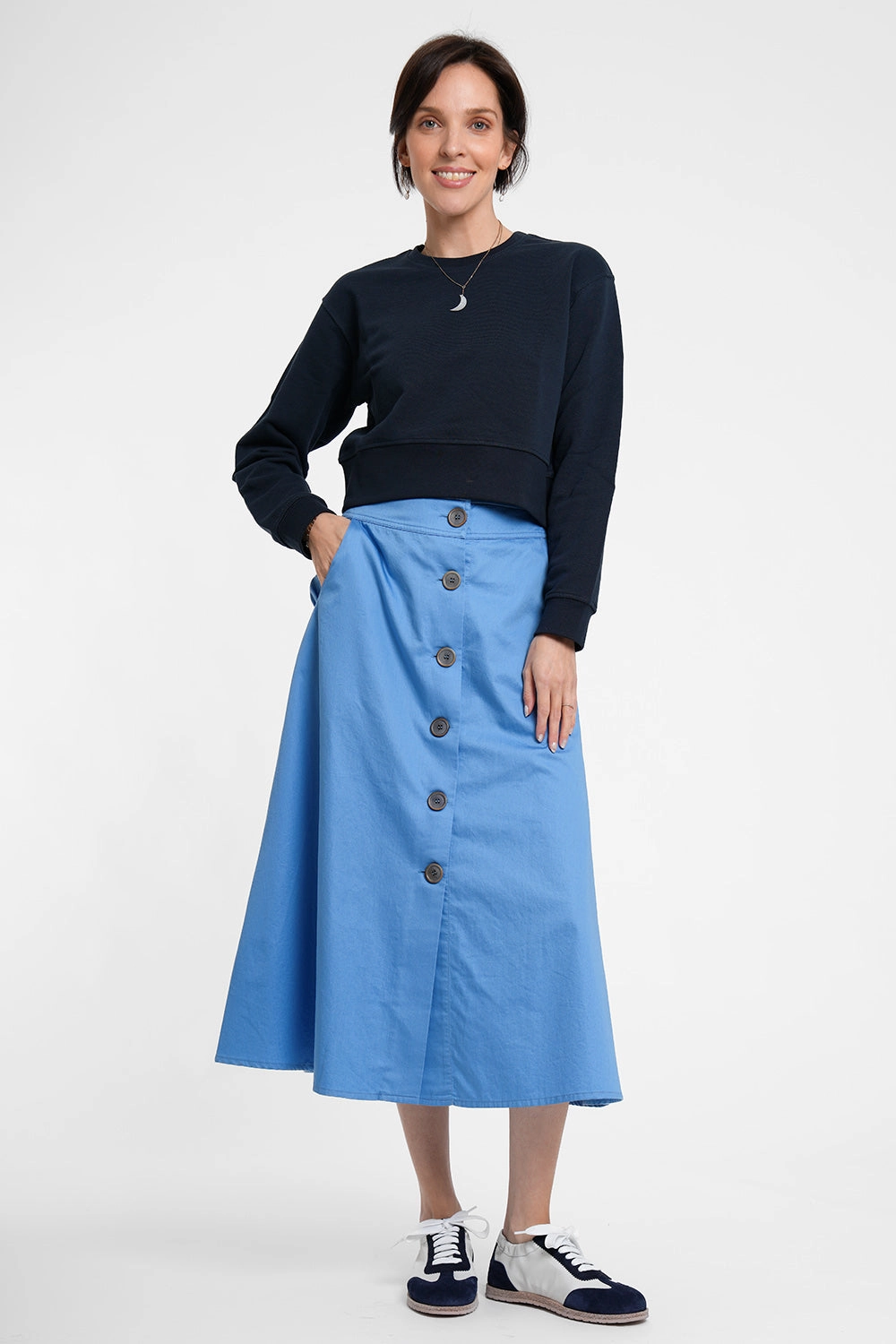 Skechers Slip On Sneaker Social Muse Alba Cr Gu Shoe - blue white