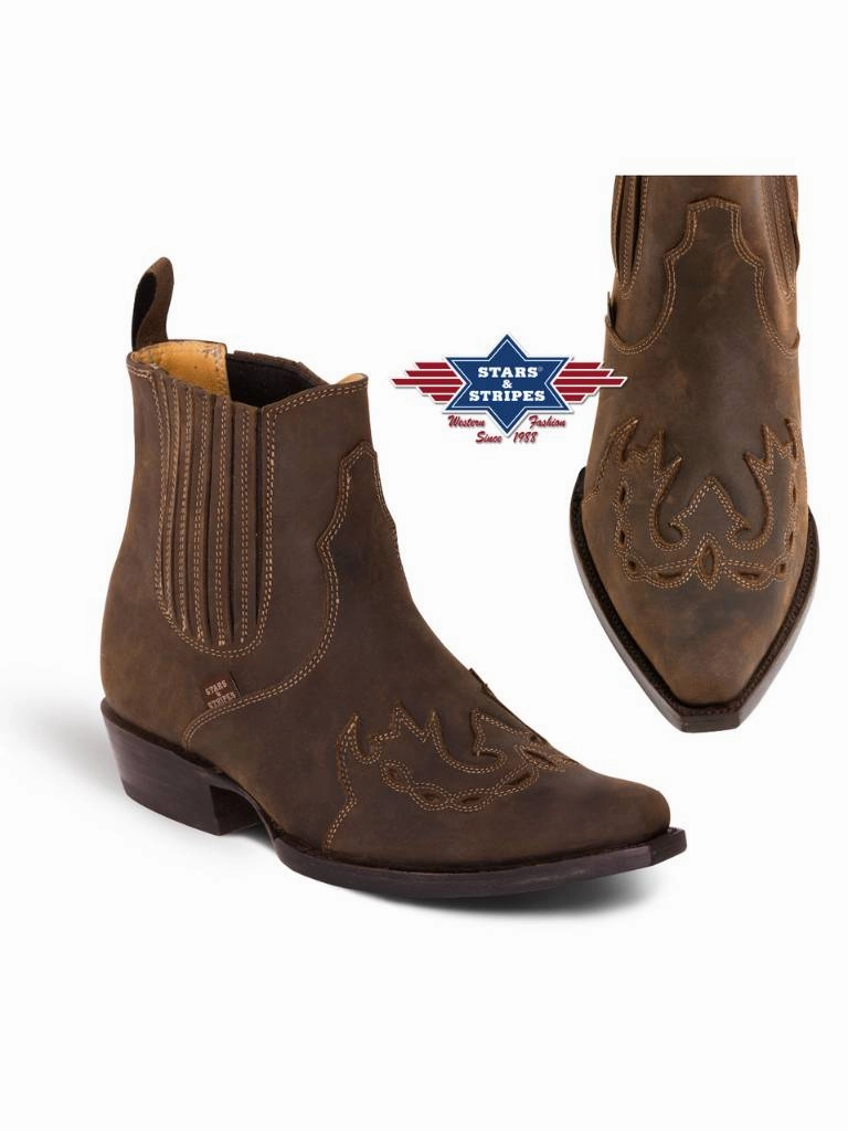 Stars & Stripes WB-37 Westernboots Wildleder Stiefel Schmaler
