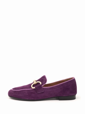 Adrian Yellow Stitch Leather Tassel Loafers Hope | Loafer Donker Paars