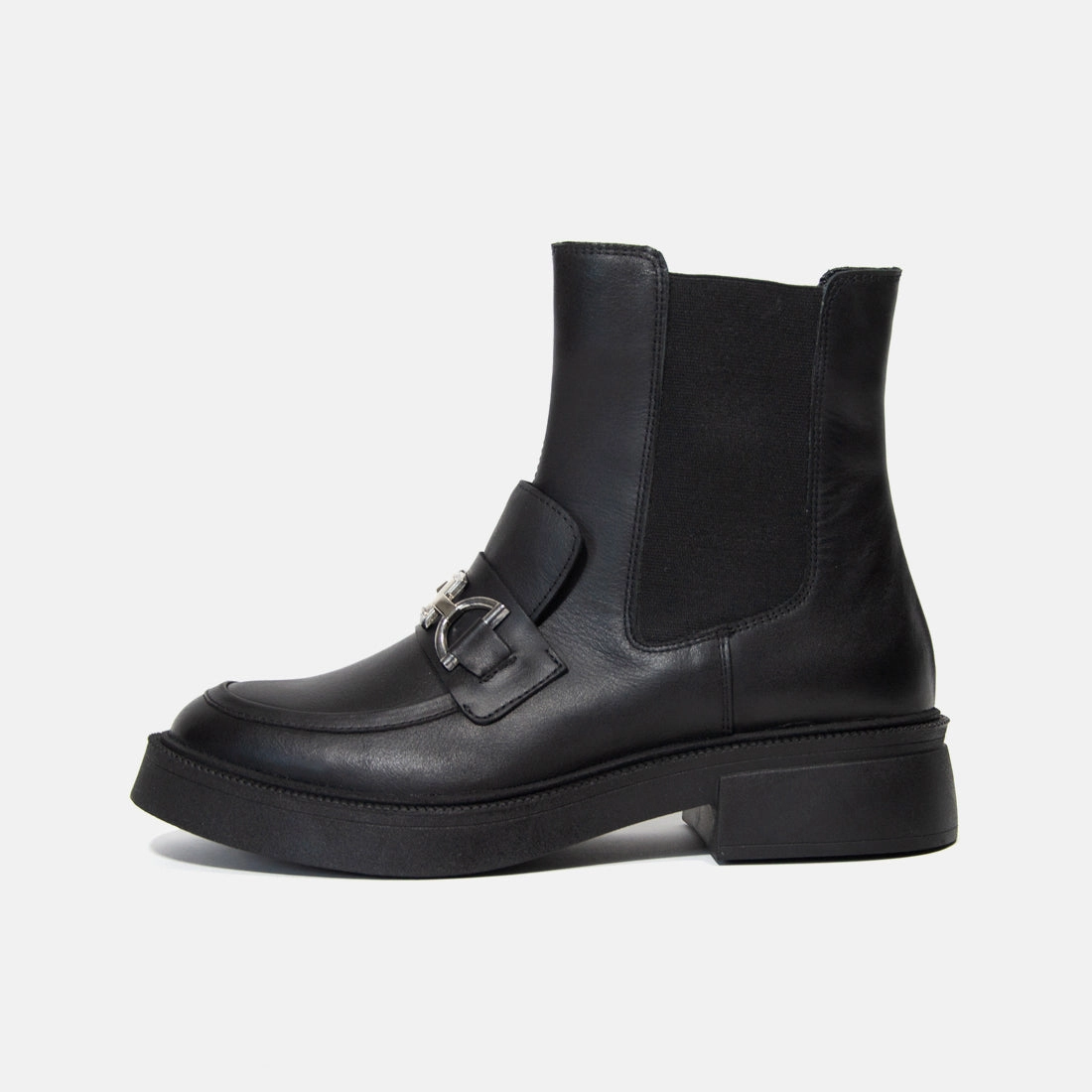 Ankle Boots Grau Glattleder Damen Stiefeletten Looke MERCY