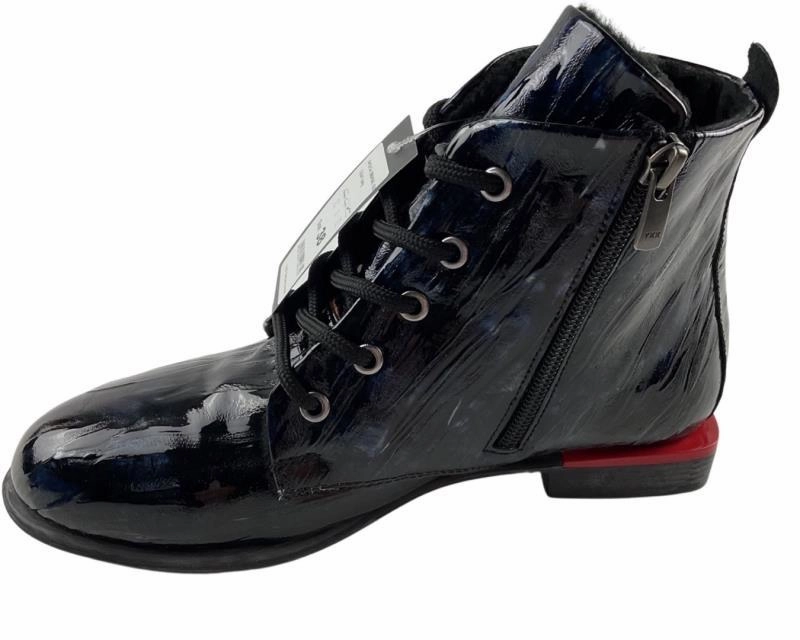 2Go  Fashion Damen Stiefeletten 864502-820 Schwarz/Blau Ankle Boots Blockabsatz Wildleder