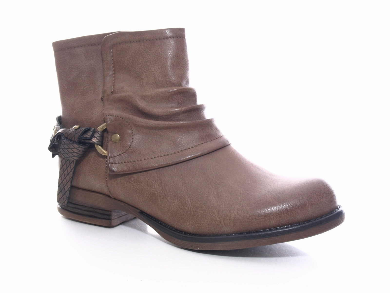 Damen Stiefeletten Biker Boots Outdoor Winterboots warm gefttert Khaki # 824 Cute Ankle Boots For Fall