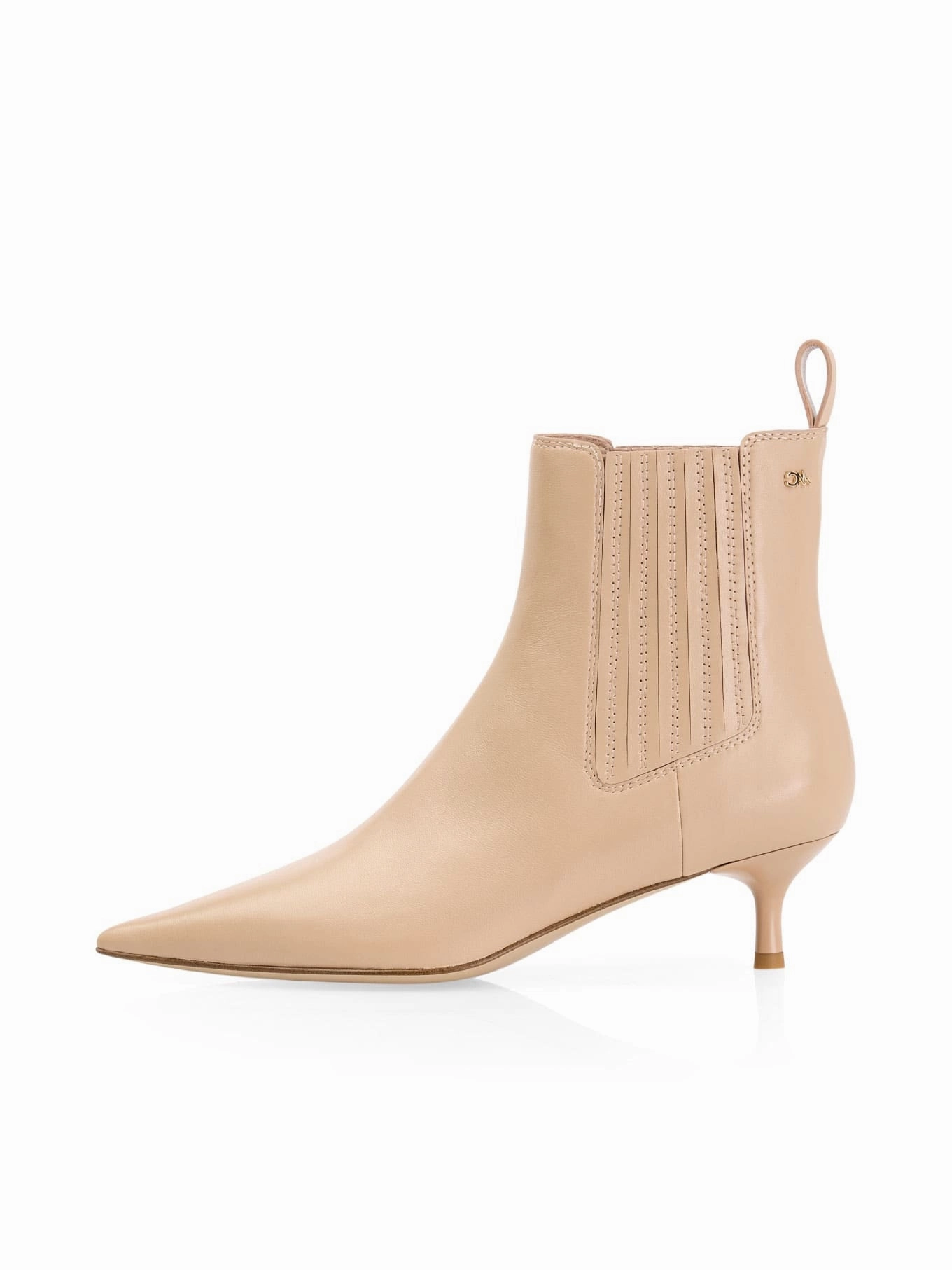 Studded Ankle Boots Pixie Bootie Stiefelette beige